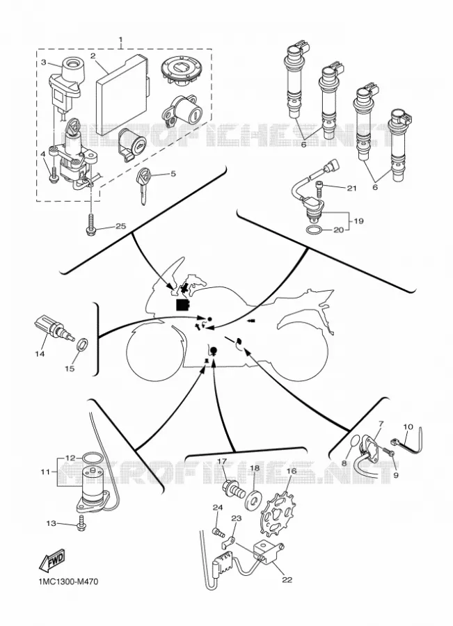 ELECTRISCH 1 Yamaha MOTO 1300 2013 FJR ABS  FJR1300A