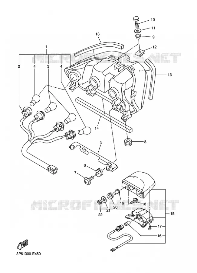 ACHTERLICHT Yamaha MOTO 1300 2013 FJR ABS  FJR1300A