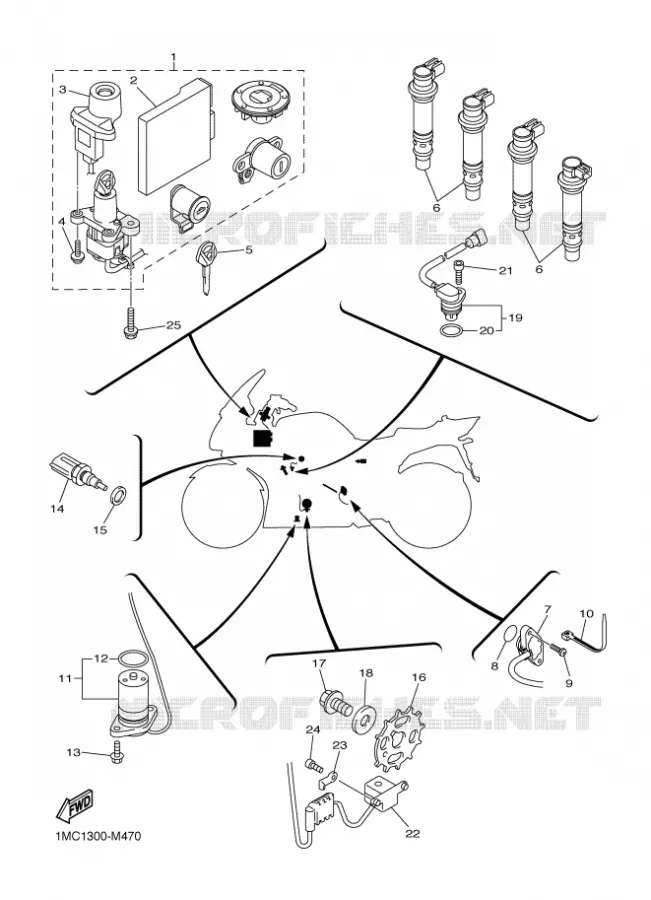 ELECTRISCH 1 Yamaha MOTO 1300 2013 FJR ABS  FJR1300A