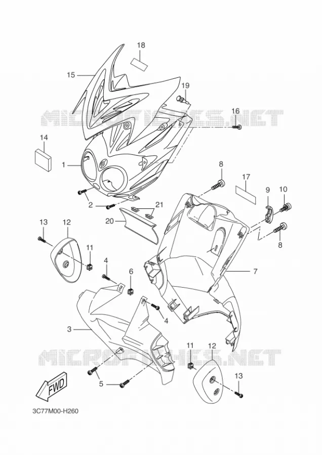 BEENSCHERM Yamaha SCOOTER 50 2015 STUNT  EW50N