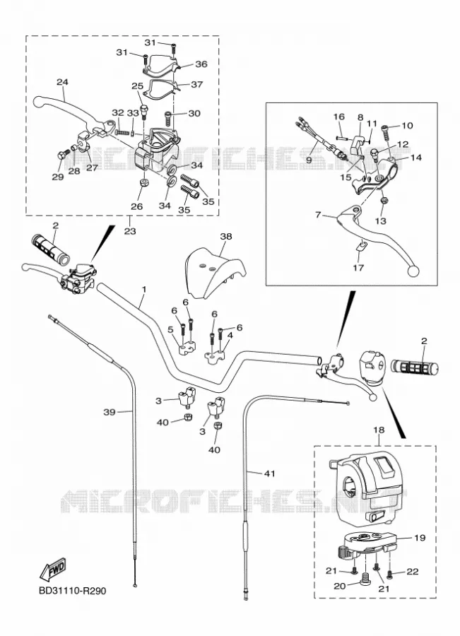 STUUR / KABEL Yamaha QUAD 90 2016 RAPTOR  YFM90RYFM09RYXG