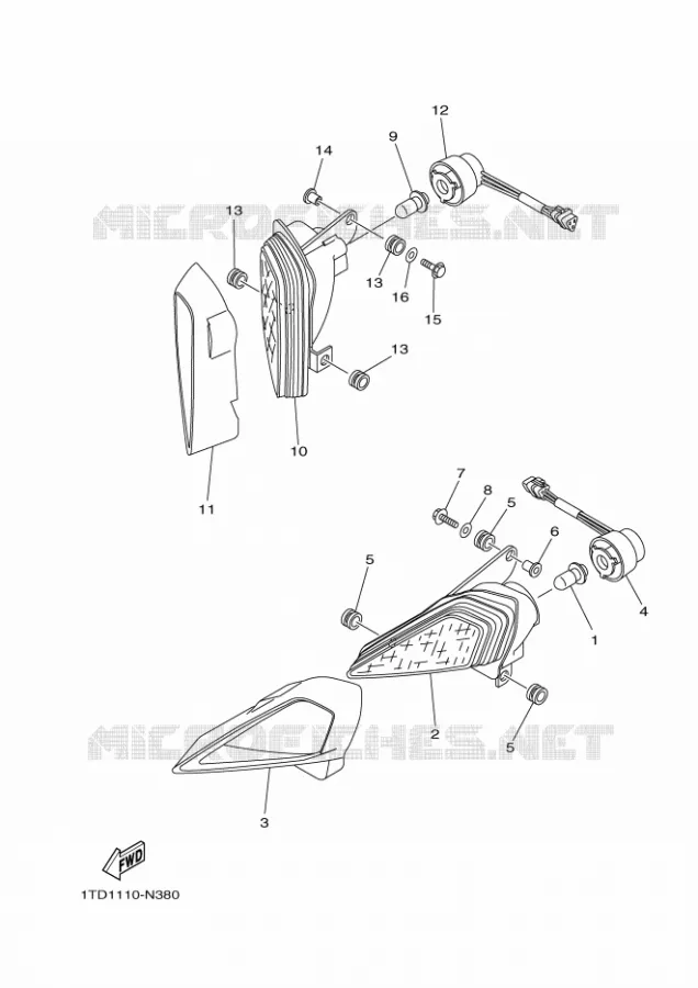 KOPLAMP Yamaha QUAD 450 2015 YFZ  YFZ450RYFZ450RSF