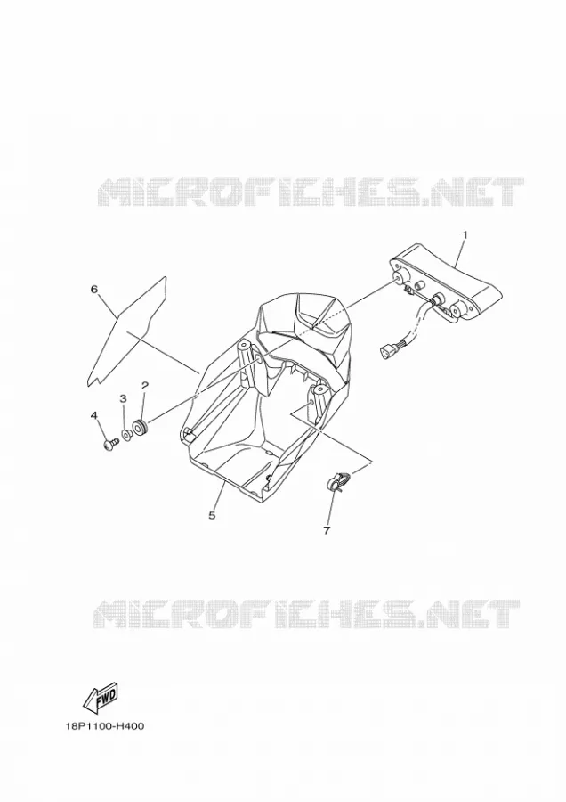 ACHTERLICHT 2 Yamaha QUAD 450 2010 YFZ  YFZ450RYFZ450RZ