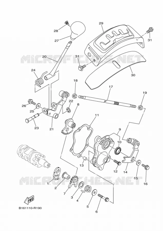 SCHAKEL STANG / PEDAAL Yamaha QUAD 700 2016 KODIAK  YFM700FWBDYFM70KPXGKODIAK 700 EPS
