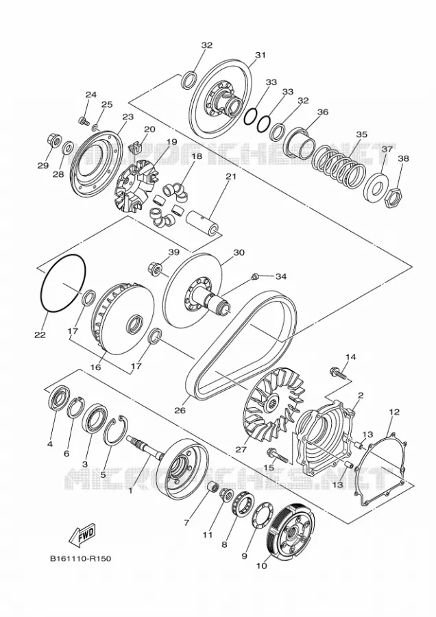 STARTMOTOR KOPPELINGS Yamaha QUAD 700 2016 KODIAK  YFM700FWBDYFM70KPSGKODIAK 700 EPS SE
