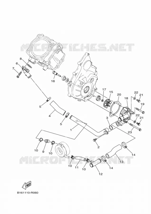 WATERPOMP / SLANGEN Yamaha QUAD 700 2016 GRIZZLY  YFM700FWAYFM70GDXG
