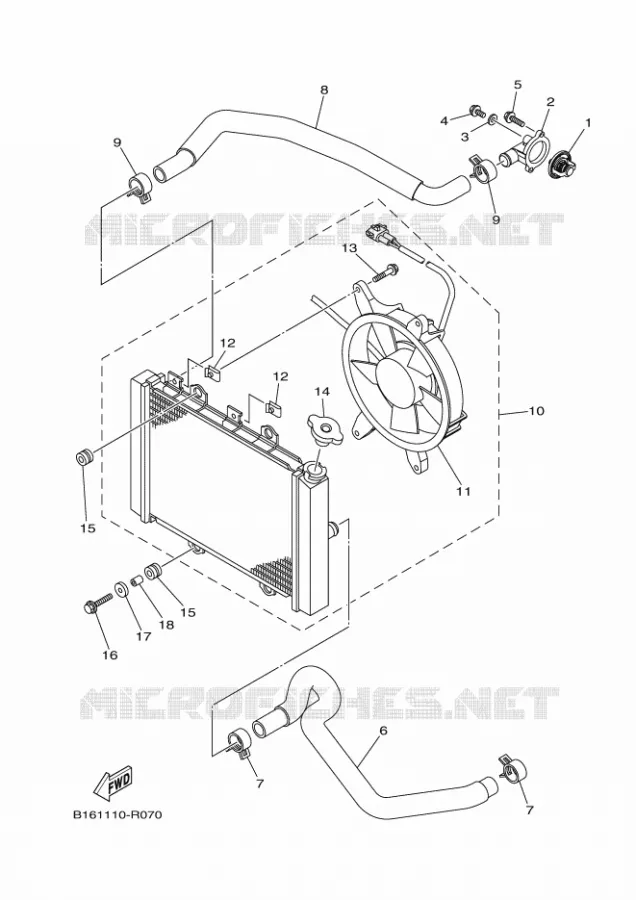 RADIATEUR / SLANG Yamaha QUAD 700 2016 GRIZZLY  YFM700FWADYFM70GPXGGRIZZLY EPS