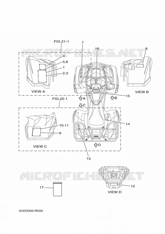 STICKER / LABEL 1 Yamaha QUAD 700 2016 GRIZZLY  YFM700FWADYFM70GPXGGRIZZLY EPS