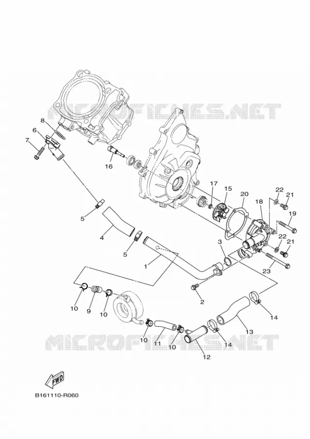 WATERPOMP / SLANGEN Yamaha QUAD 700 2016 GRIZZLY  YFM700FWADYFM70GPHGGRIZZLY EPS CAMO