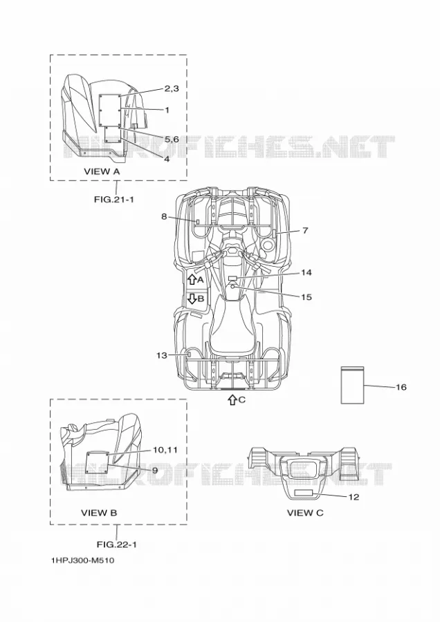 STICKER / LABEL 1 Yamaha QUAD 700 2015 GRIZZLY  YFM700FWADYFM700PSFGRIZZLY EPS SE