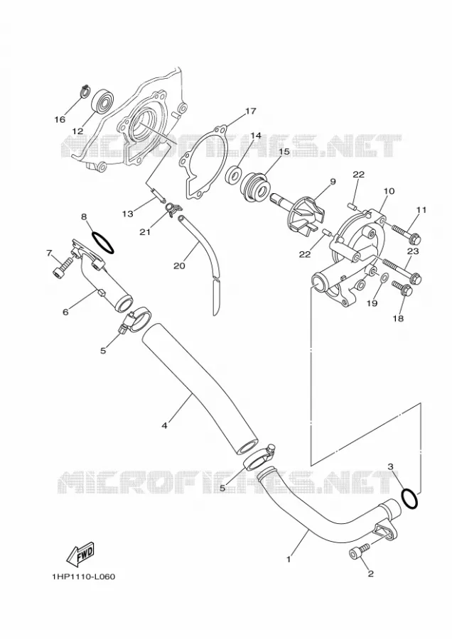 WATERPOMP / SLANGEN Yamaha QUAD 700 2015 GRIZZLY  YFM700FWADYFM700PSFGRIZZLY EPS SE