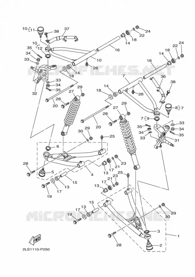 OPHANGING / WIEL VOOR Yamaha QUAD 700 2016 RAPTOR  YFM700RYFM70RSBG