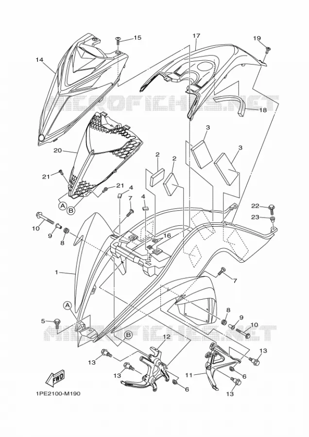 VOORSPATBORD Yamaha QUAD 700 2016 RAPTOR  YFM700RYFM70RSBG