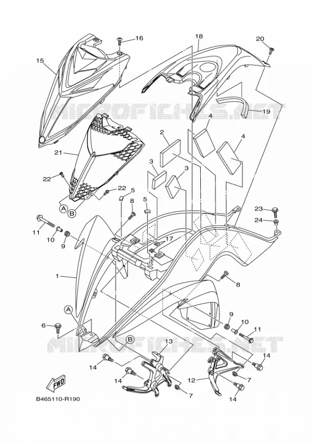 VOORSPATBORD Yamaha QUAD 700 2016 RAPTOR  YFM700RYFM70RSSG