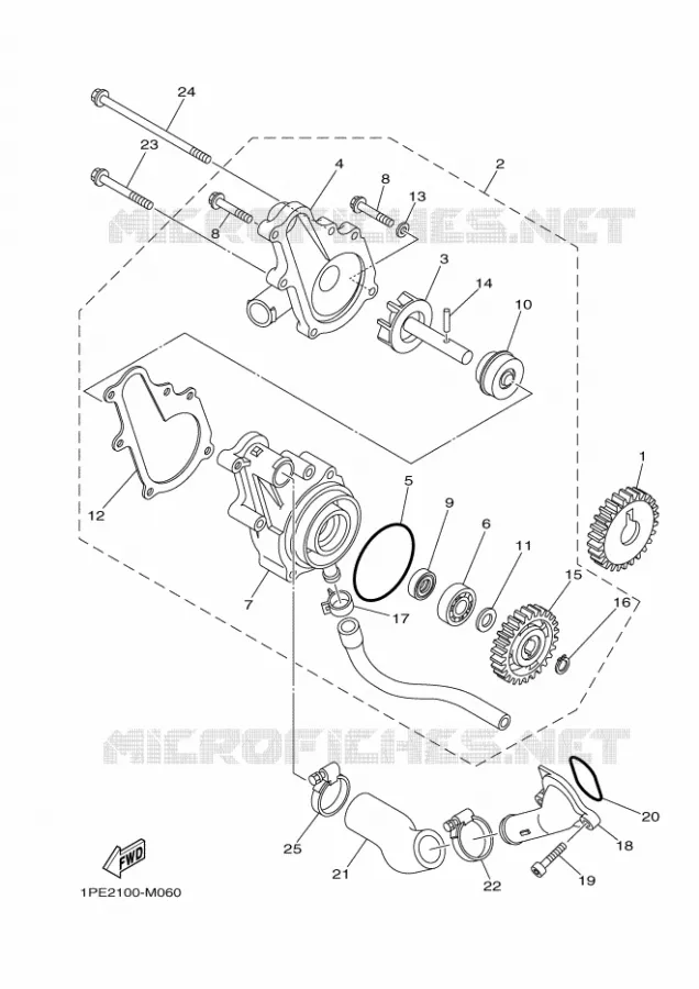 WATERPOMP / SLANGEN Yamaha QUAD 700 2016 RAPTOR  YFM700RYFM70RSSG