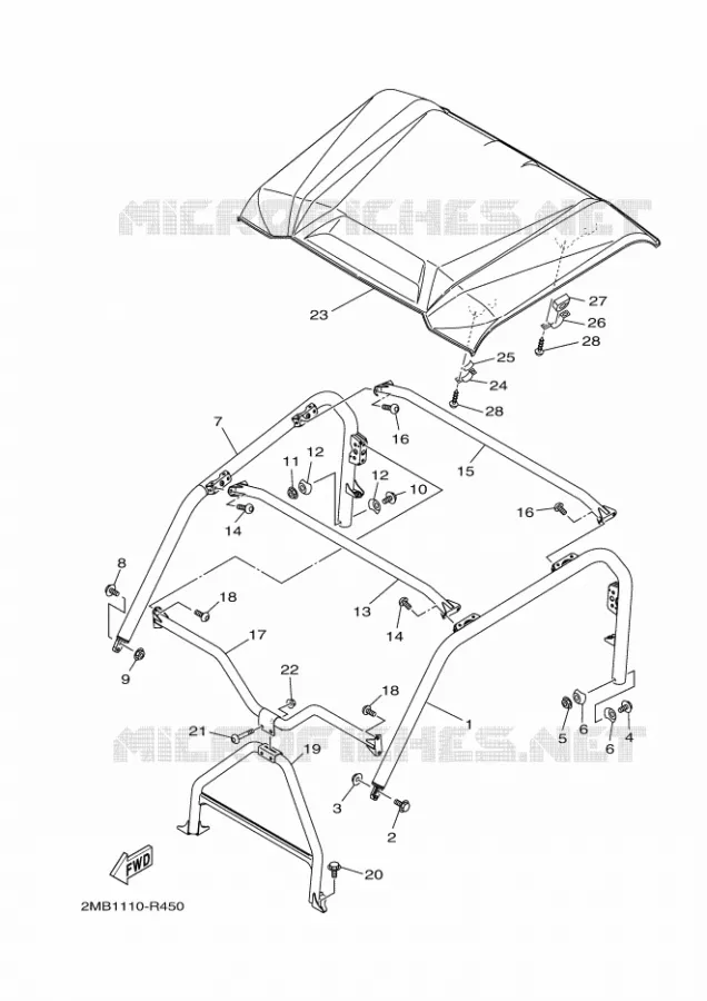 BUMPER 2 Yamaha SIDE BY SIDE 700 2016 WOLVERINE  YXE700EYXE70WPXG