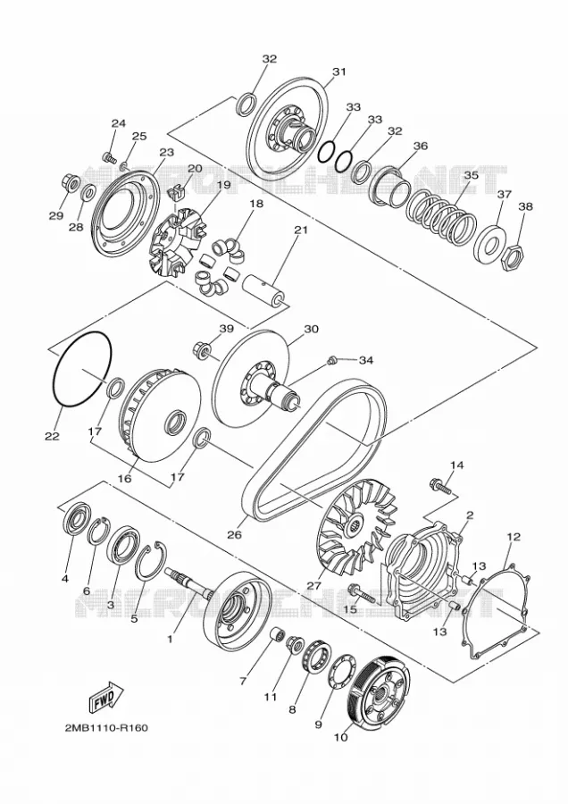 STARTMOTOR KOPPELINGS Yamaha SIDE BY SIDE 700 2016 WOLVERINE  YXE700EYXE70WPXG