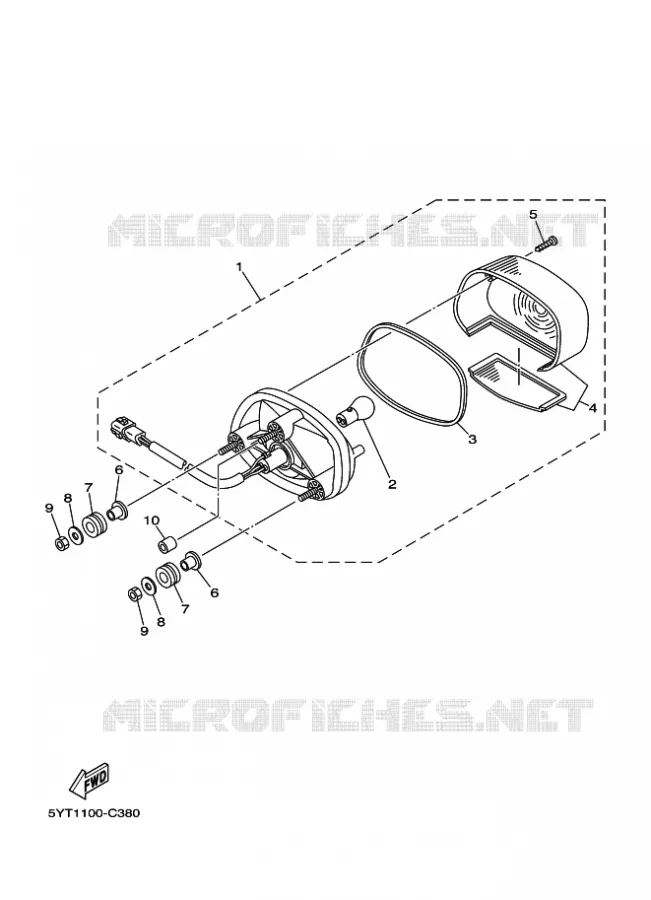 ACHTERLICHT Yamaha QUAD 350 2007 RAPTOR  YFM350R