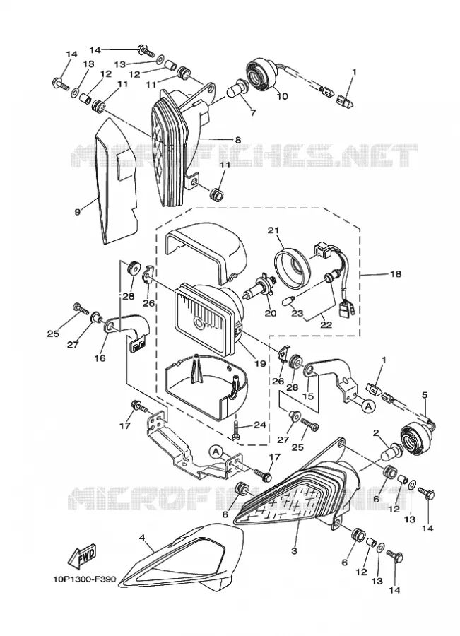 KOPLAMP Yamaha QUAD 350 2007 RAPTOR  YFM350R
