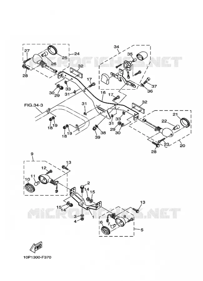 KNIPPERLICHT Yamaha QUAD 350 2007 RAPTOR  YFM350R