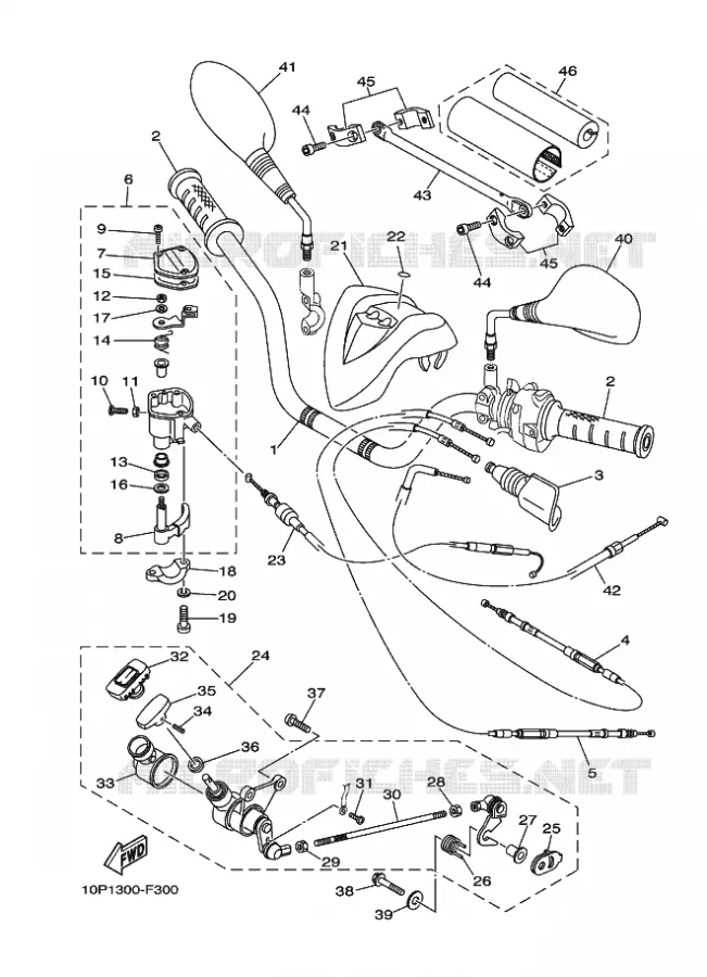 STUUR / KABEL Yamaha QUAD 350 2007 RAPTOR  YFM350R
