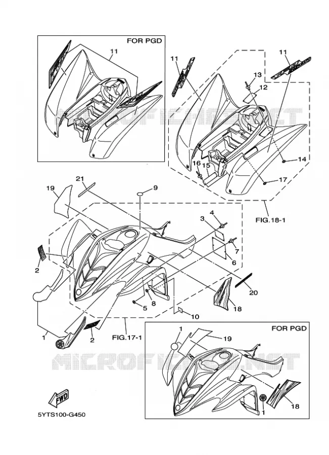 STICKER / LABEL 1 Yamaha QUAD 350 2008 RAPTOR  YFM350R