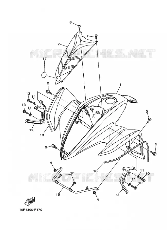VOORSPATBORD Yamaha QUAD 350 2009 RAPTOR  YFM350R