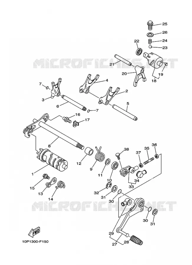 SCHAKELWALS Yamaha QUAD 350 2009 RAPTOR  YFM350R