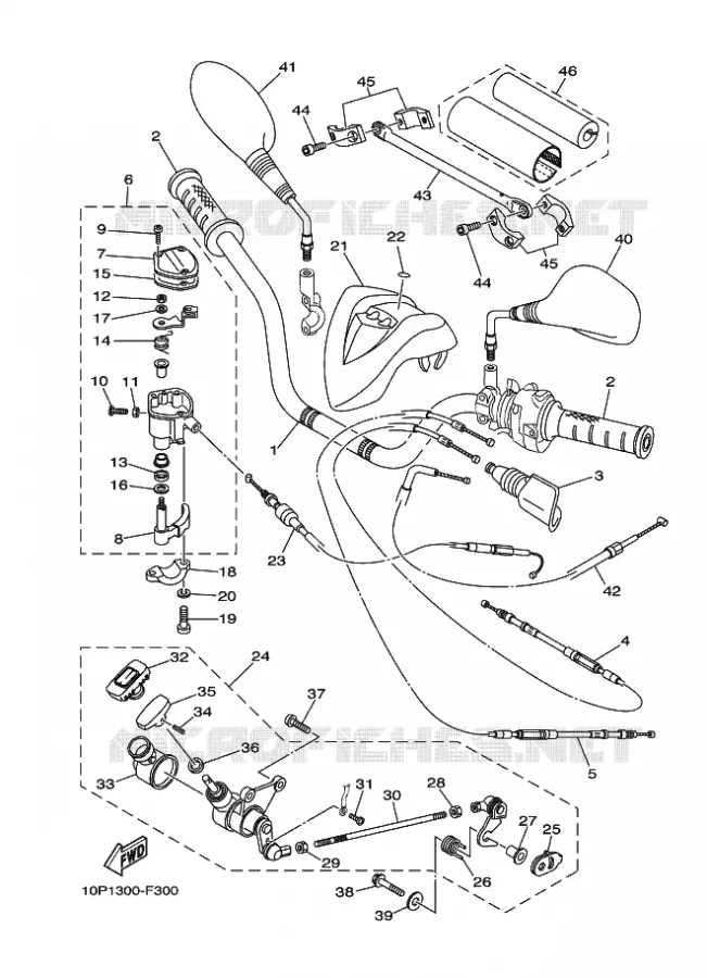 STUUR / KABEL Yamaha QUAD 350 2009 RAPTOR  YFM350R
