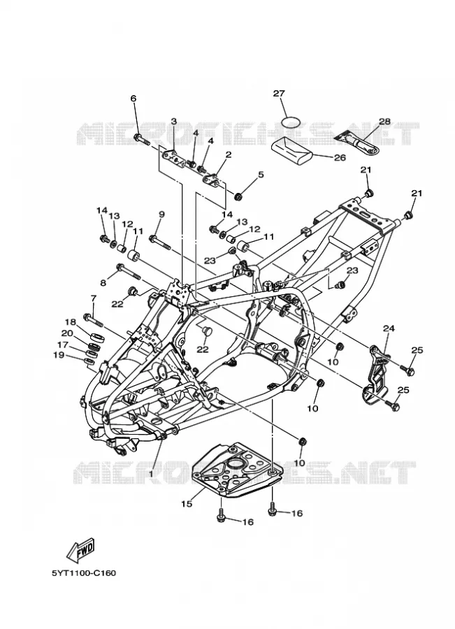 FRAME Yamaha QUAD 350 2011 RAPTOR  YFM350R