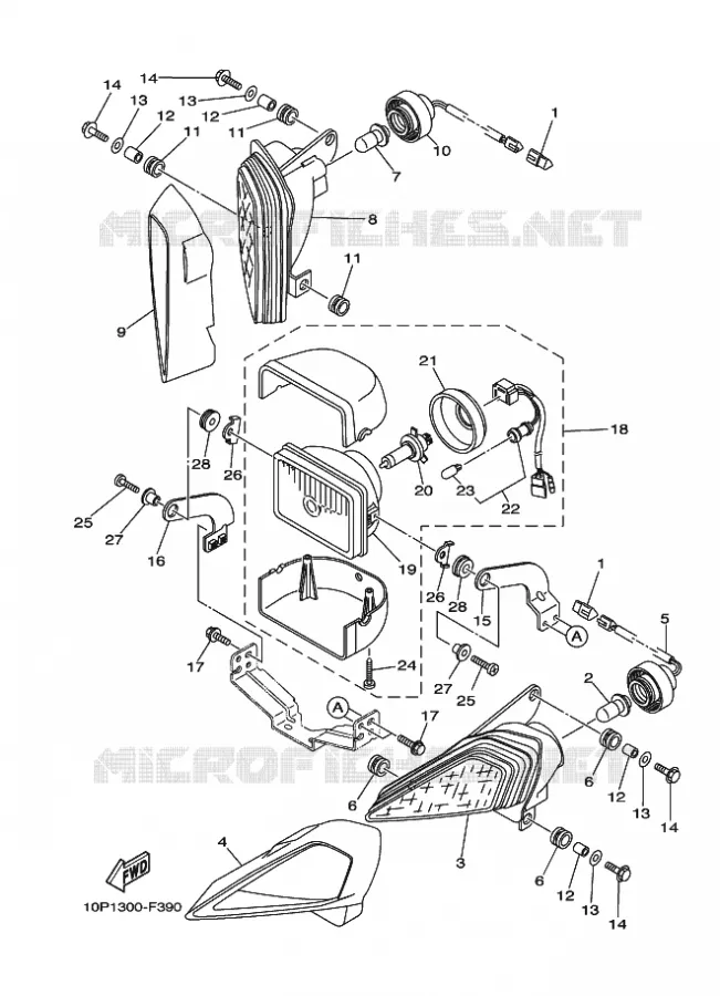 KOPLAMP Yamaha QUAD 350 2011 RAPTOR  YFM350R