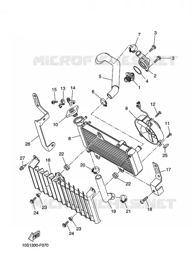RADIATEUR / SLANG Yamaha MOTO 660 2014 XTX  XT660X
