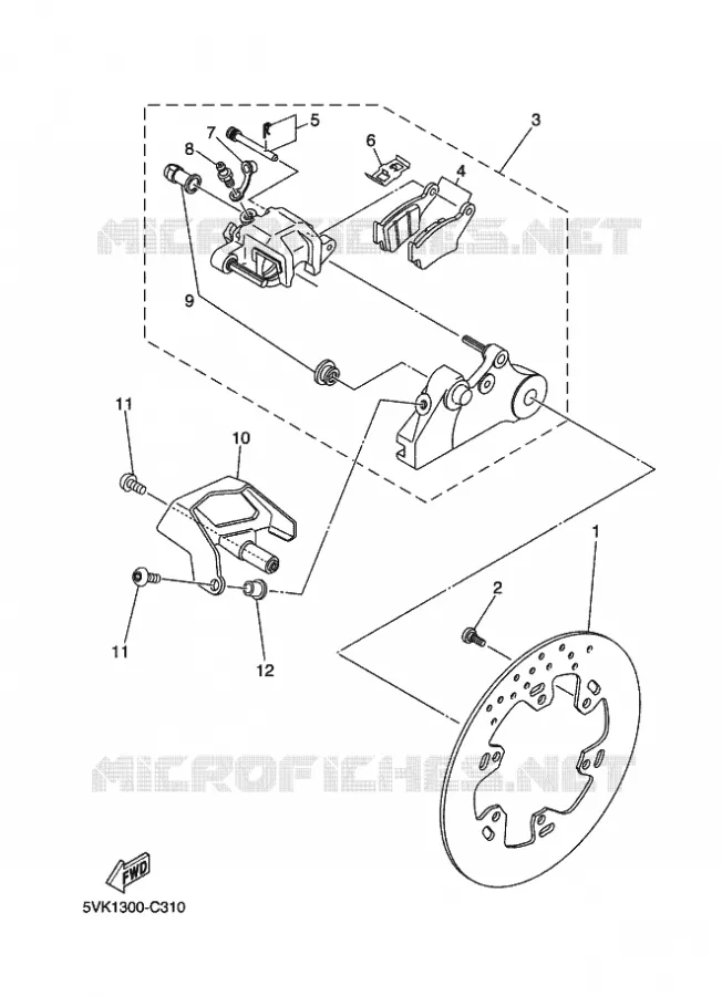 REMKLAUW ACHTER Yamaha MOTO 660 2014 XTX  XT660X