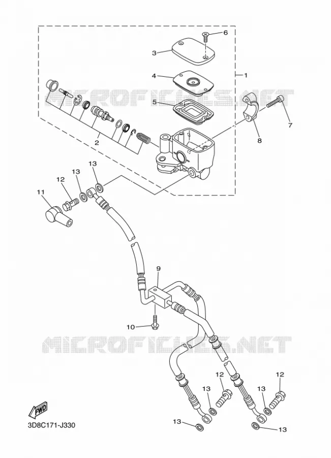 REMPOMP VOOR Yamaha MOTO 1300 2014 MIDNIGHT STAR  XVS1300A