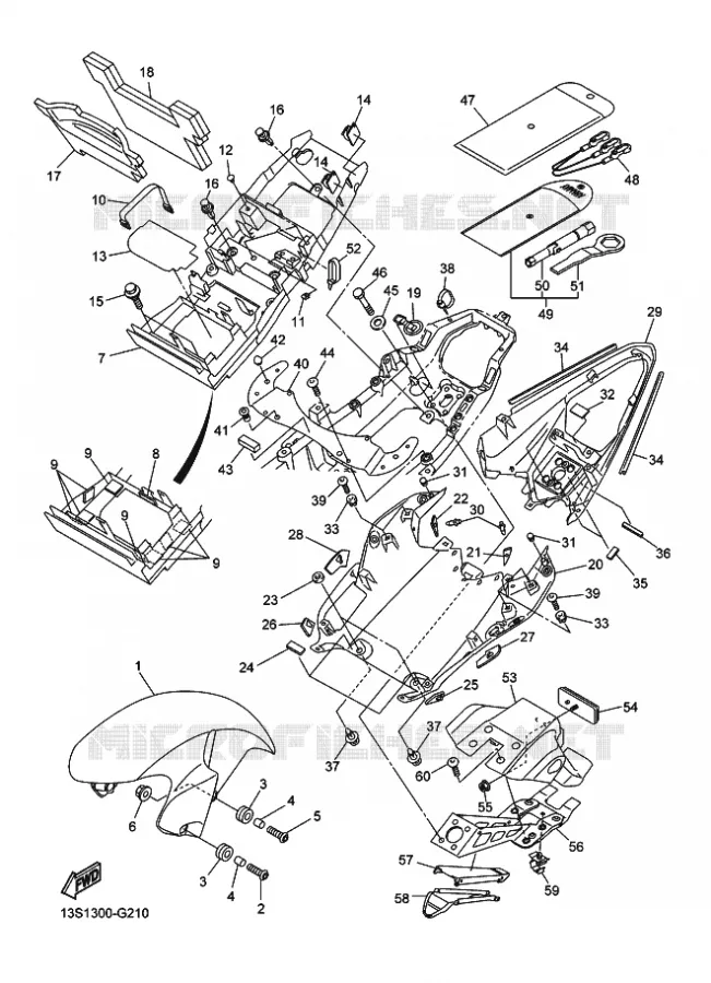 SPATBORD Yamaha MOTO 600 2010 R6  YZF-R6