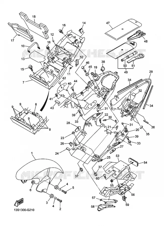 SPATBORD Yamaha MOTO 600 2010 R6  YZF-R6