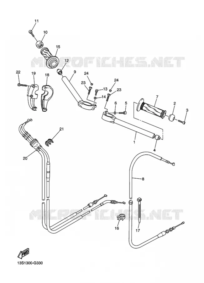 STUUR / KABEL Yamaha MOTO 600 2011 R6  YZF-R6