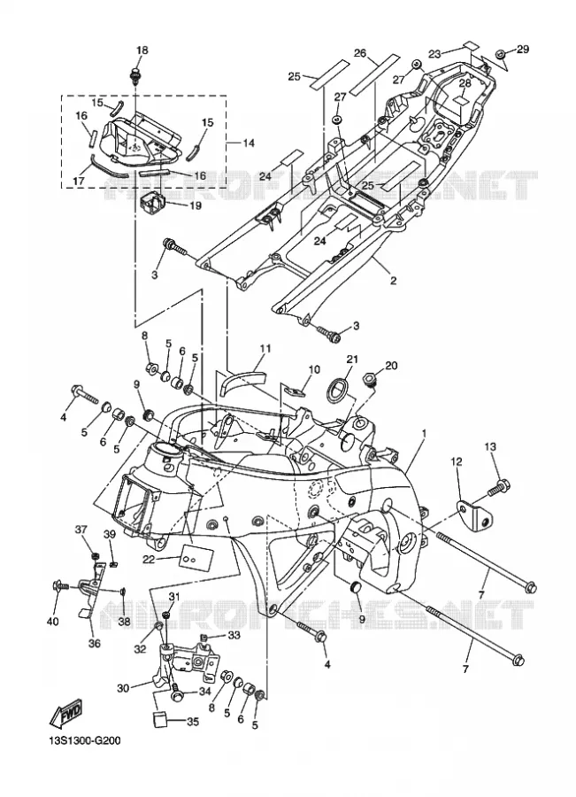 FRAME Yamaha MOTO 600 2011 R6  YZF-R6