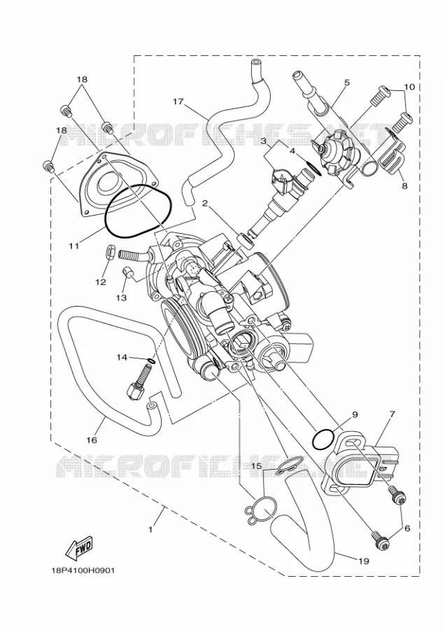GASKLEP HUIS Yamaha QUAD 450 2010 YFZ  YFZ450R