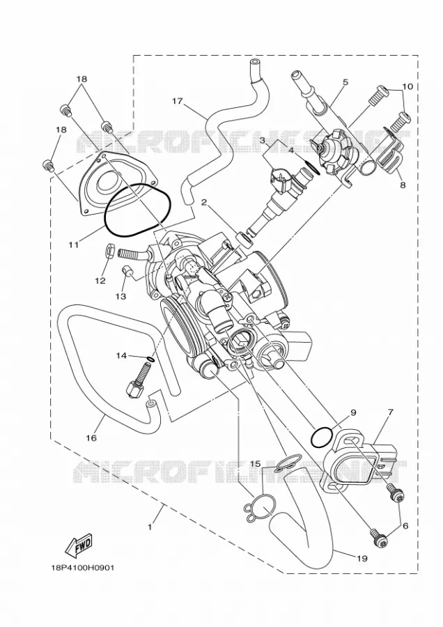 GASKLEP HUIS Yamaha QUAD 450 2010 YFZ  YFZ450R