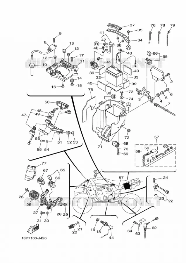 ELECTRISCH 1 Yamaha QUAD 450 2010 YFZ  YFZ450R