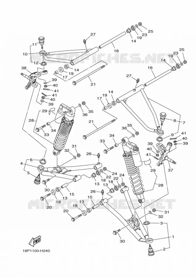 OPHANGING / WIEL VOOR Yamaha QUAD 450 2011 YFZ R  YFZ450R