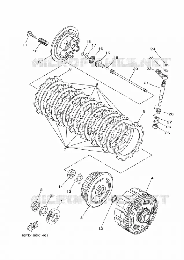 STARTMOTOR KOPPELINGS Yamaha QUAD 450 2012 YFZ R  YFZ450R