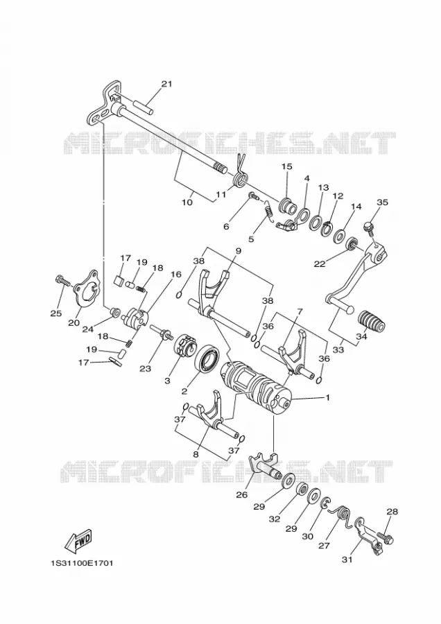 SCHAKELWALS Yamaha QUAD 700 2010 RAPTOR  YFM700R