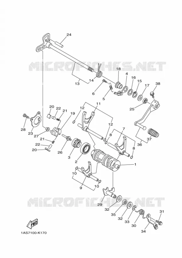 SCHAKELWALS Yamaha QUAD 700 2011 RAPTOR  YFM700R