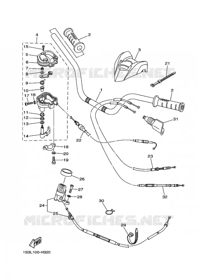 STUUR / KABEL Yamaha QUAD 700 2011 RAPTOR  YFM700R