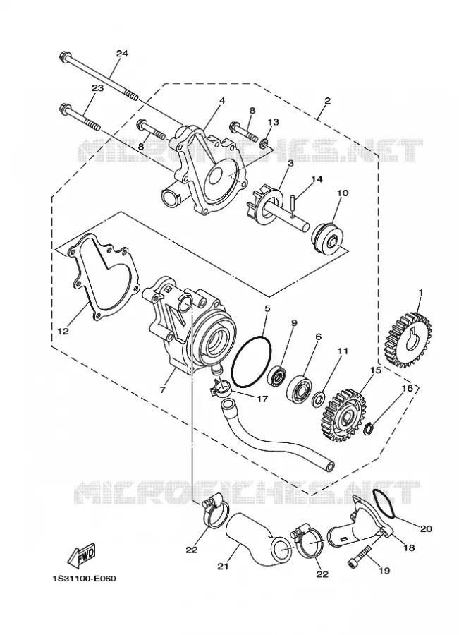 WATERPOMP / SLANGEN Yamaha QUAD 700 2012 RAPTOR  YFM700R