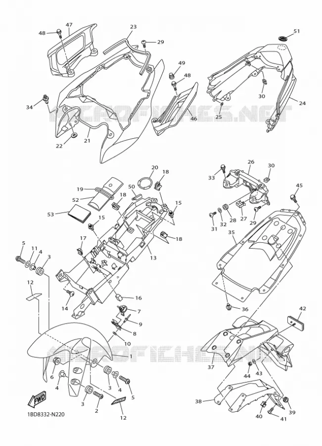SPATBORD Yamaha MOTO 800 2014 FAZER ABS  FZ8-SA