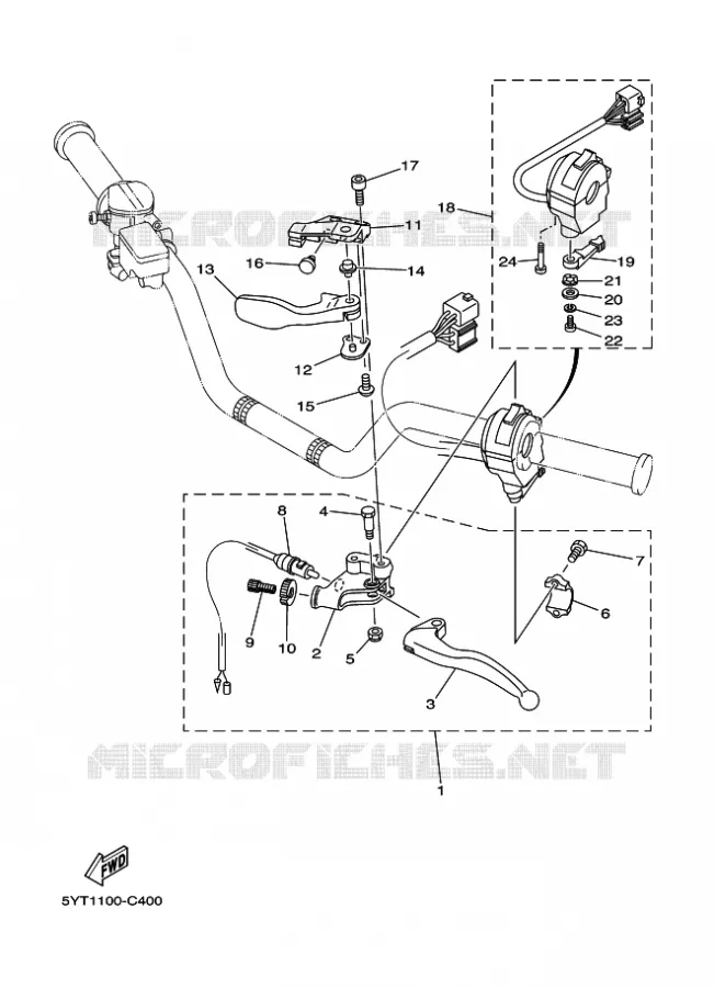 STUURSCHAKELAAR / HEVEL Yamaha QUAD 350 2010 RAPTOR  YFM350