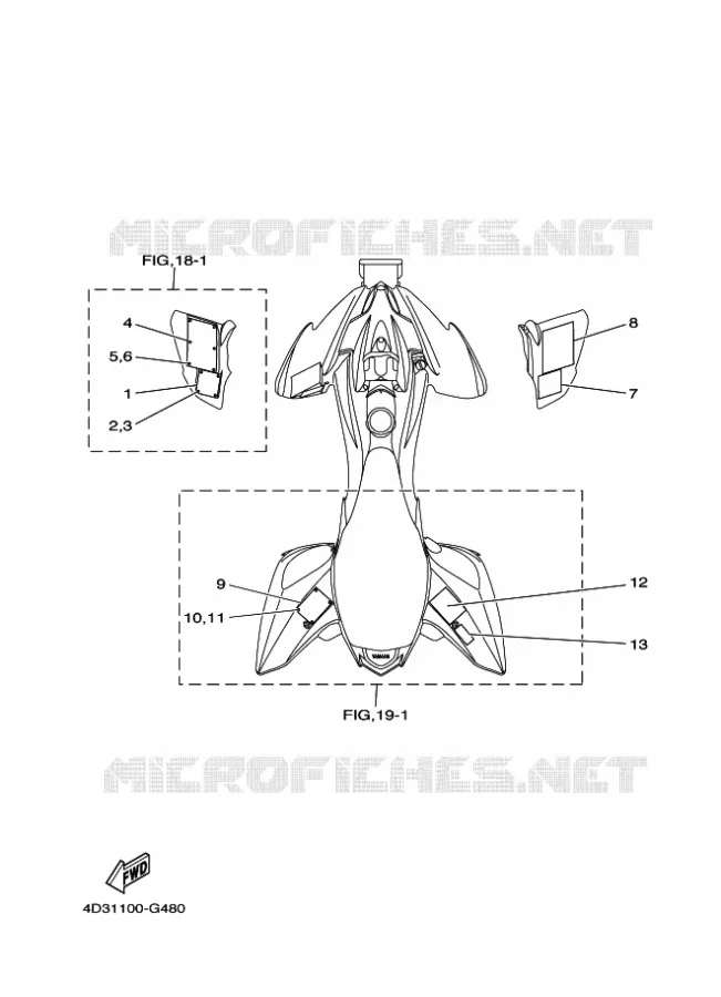 STICKER / LABEL 3 Yamaha QUAD 250 2010 RAPTOR  YFM250R